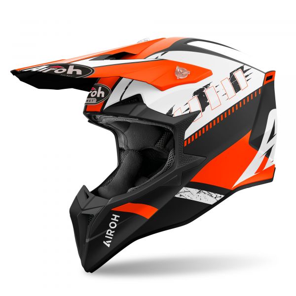Airoh Wraaap Feel Crosshelm Mattschwarz / Weiß / Orange