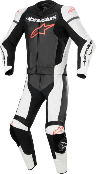 Alpinestars GP Force Lurv Zweiteiler Lederkombi Schwarz / Weiß / Fluorot