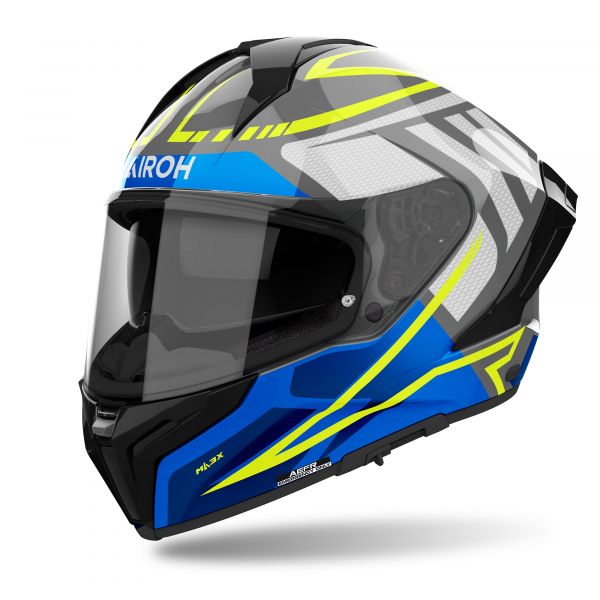 Airoh Matryx Rider Integralhelm Grau / Schwarz / Blau / Weiß / Fluogelb