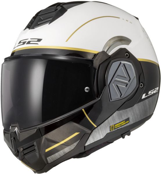 LS2 FF906 Advant Klapphelm Iron Matt Weiß Schwarz Frontansicht