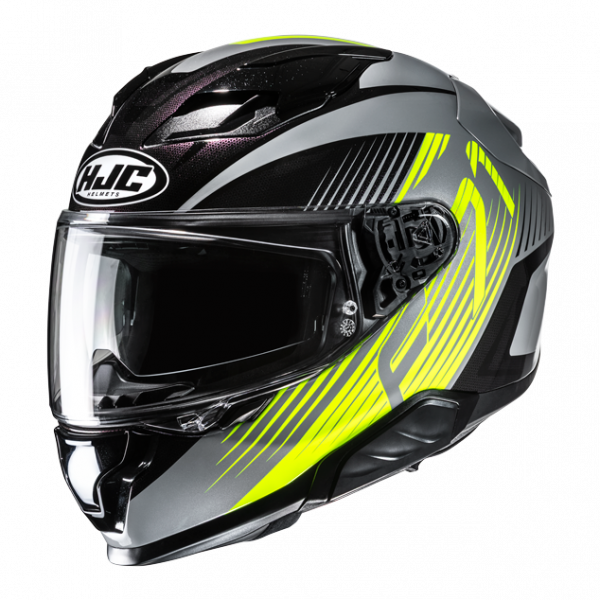 HJC F71 Integralhelm Catos MC3H Schwarz / Grau / Fluogelb