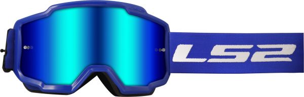 LS2 Charger Crossbrille Goggle Blau m. Iridium Visier