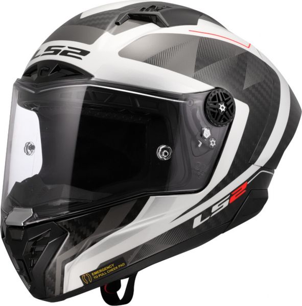 LS2 FF805 Thunder GP Integralhelm Raute Weiß / Grau - ECE 22-06