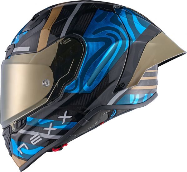 NEXX X.R3R Integralhelm Swirl Deep Teal / Gold