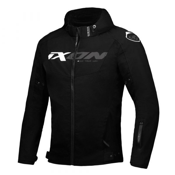 iXON Fierce Textiljacke Schwarz / Grau / Weiß