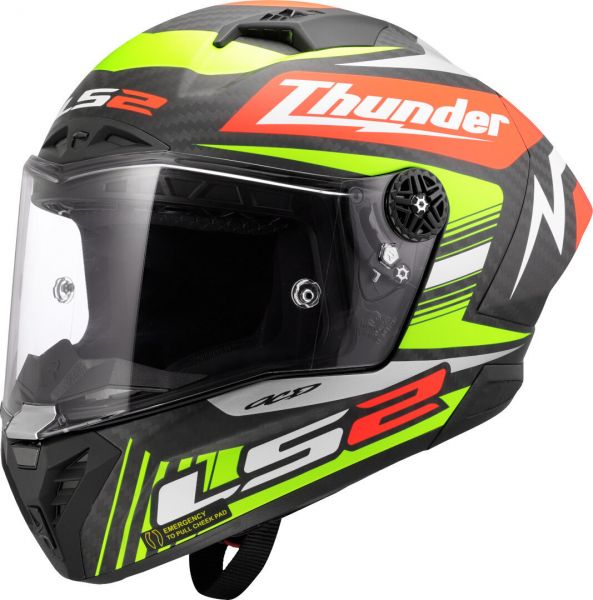 LS2 FF805 Thunder GP Aero Integralhelm Replica BLACK- ECE 22-06