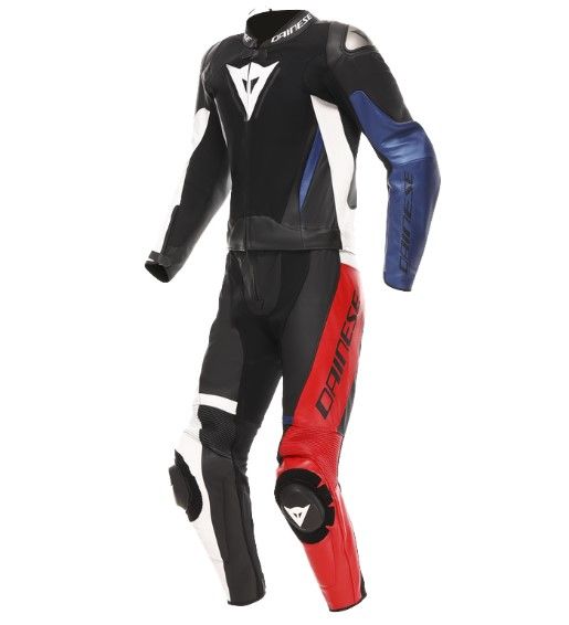 Dainese Demon Sprint Zweiteiler Lederkombi Schwarz / Weiß / Lavarot