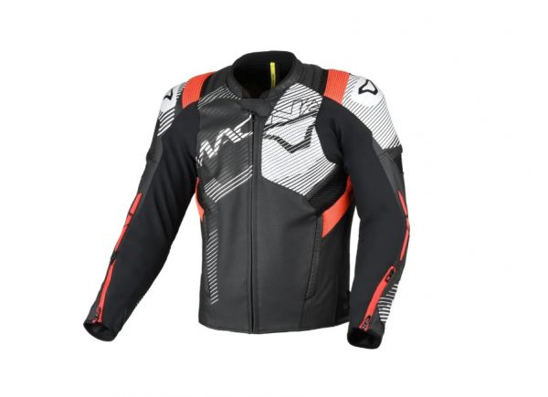 Macna Ignite Leder / Textiljacke Schwarz / Rot