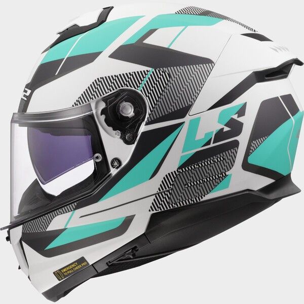 LS2 FF808 Stream II Integralhelm Road Cyan / Hellgrau - ECE 22-06