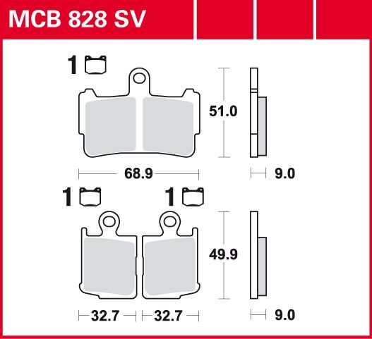 Lucas Scheibenbremsbeläge MCB828SV