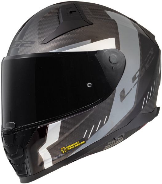 LS2 FF811 Vector II Carbon Integralhelm Grid Matt Schwarz / Grau - ECE 22-06