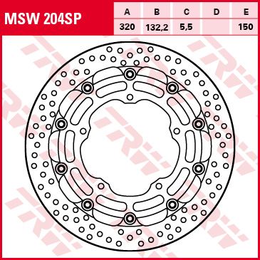 Lucas Racing Bremsscheibe ohne ABEMSW204SP
