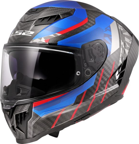 LS2 FF807 Dragon Trax Integralhelm Glanz Blau / Rot - ECE 22-06