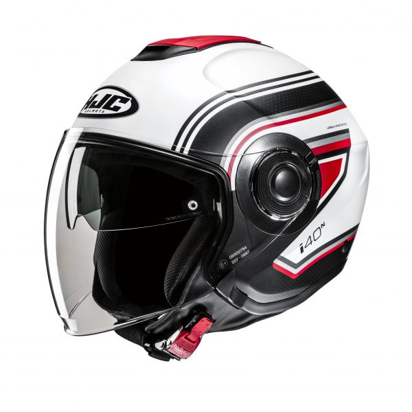 HJC i40N Jethelm Linia MC1SF Weiß / Schwarz / Rot