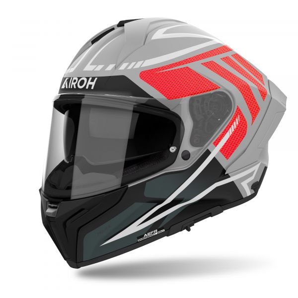 Airoh Matryx Rider Integralhelm Mattgrau / Schwarz / Rot / Weiß