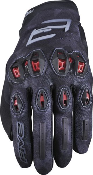 FIVE Stunt EVO 2 Kurzhandschuh Camo Schwarz / Rot