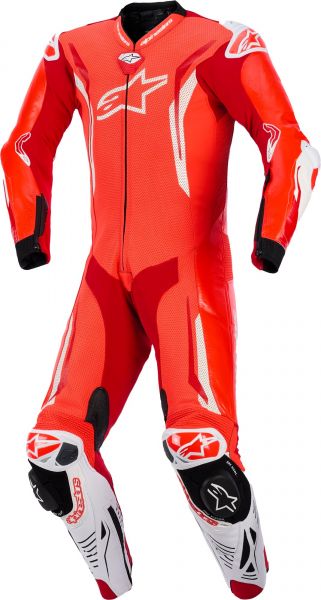 Alpinestars GP Tech V5 Lederkombi Einteiler Neonrot / Weiß