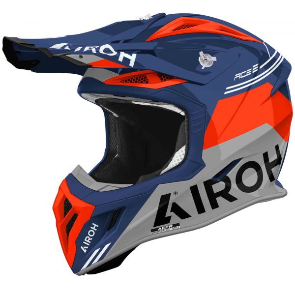 Airoh Aviator Ace 2 Crosshelm Fury Grau / Blau / Fluo-Orange