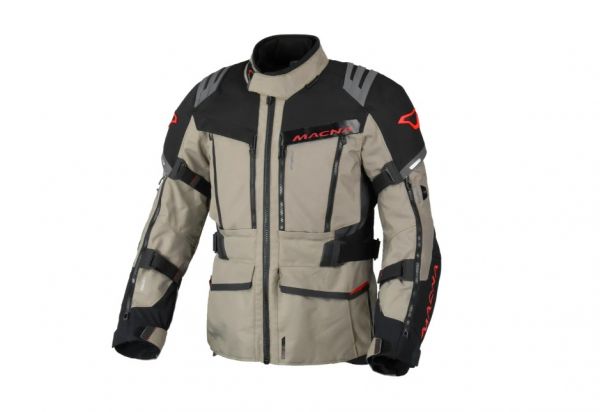Macna Chieftane funktionale Motorradjacke Beige / Schwarz