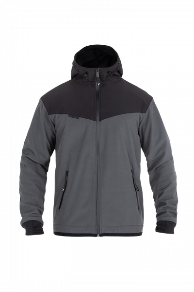 John Doe XTM V3 Motorrad Hoodie Softshell Grau / Schwarz