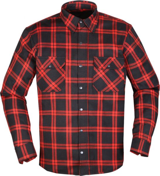 Modeka Colden Overshirt Hemd Schwarz / Rot