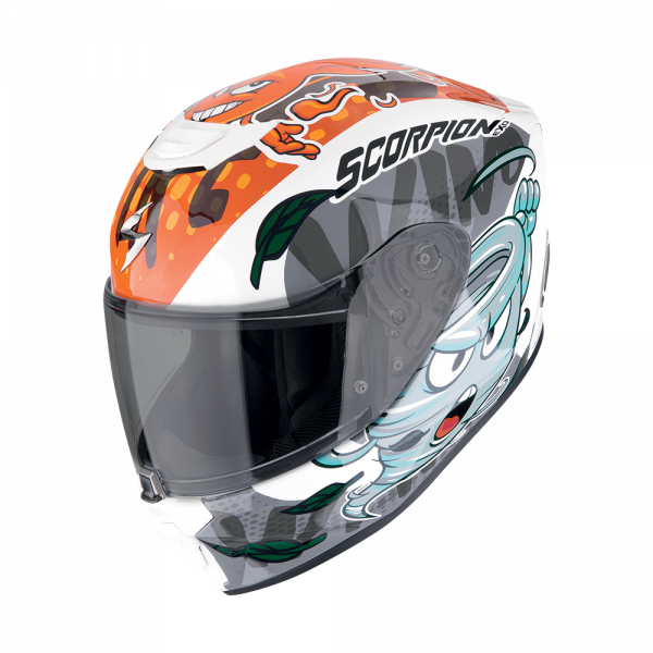Scorpion EXO-JNR Air Kinderhelm The4Elements Weiß / Blau / Orange