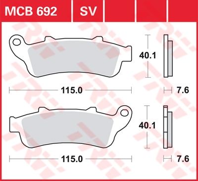 Lucas Scheibenbremsbelag MCB692