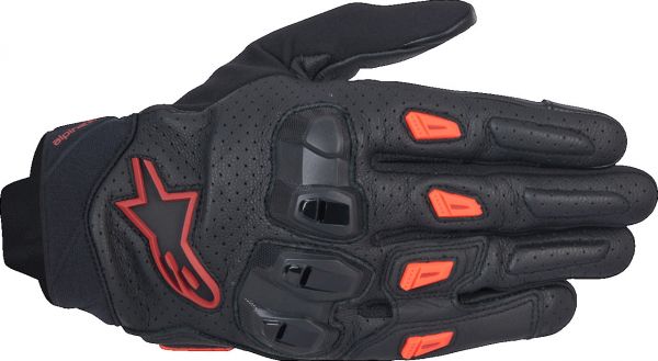 Alpinestars SP X 7 perforierte Motorrad Handschuhe Schwarz / Dunkelrot