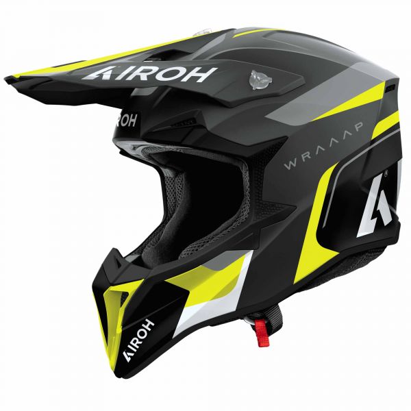 Airoh Wraaap Crosshelm Conquer Mattschwarz / Grau / Fluo Gelb