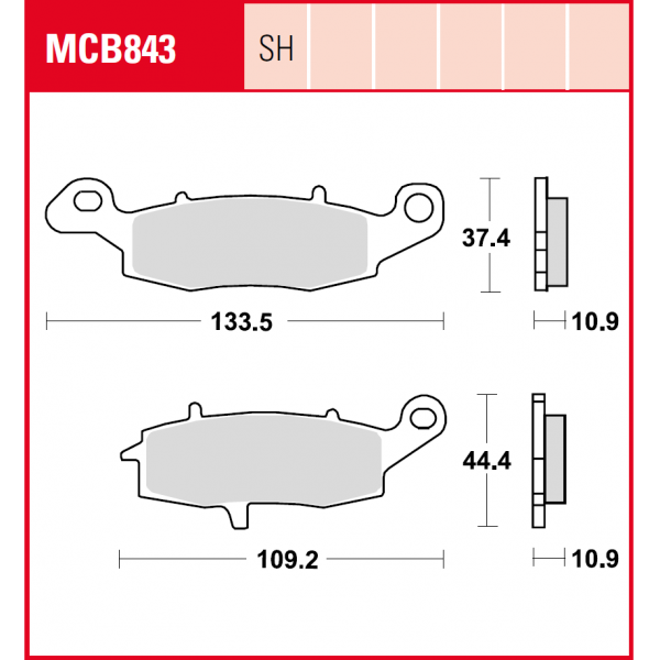 Lucas Scheibenbremsbelag MCB843