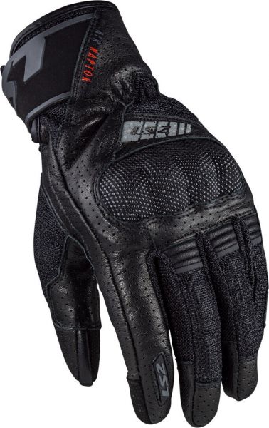 LS2 Air Raptor perforierte Motorrad Lederhandschuhe Schwarz
