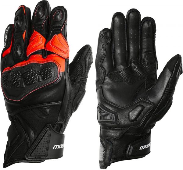 Modeka Evox Short Handschuhe Schwarz / Rot