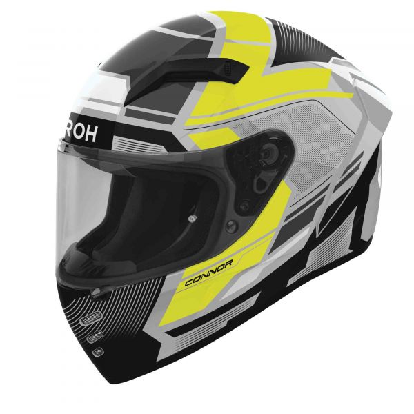 Airoh Connor Ego Integralhelm Grau / Schwarz / Fluo Gelb