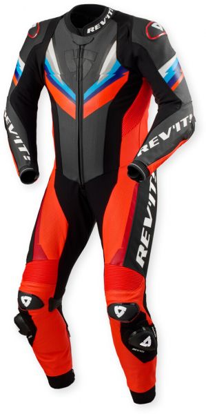 REV'IT! Quantum 3 Lederkombi Einteiler Neonrot / Schwarz