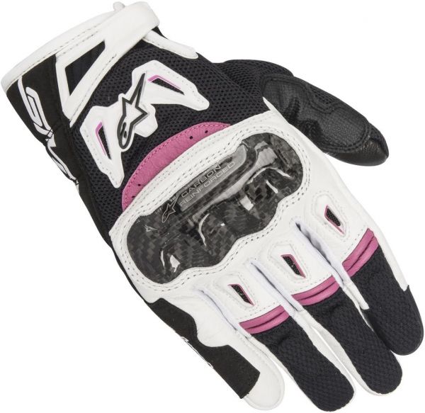 Alpinestars Stella SMX-2 Air Carbon V2 Leder Handschuhe Damen Schwarz / Weiß / Lila