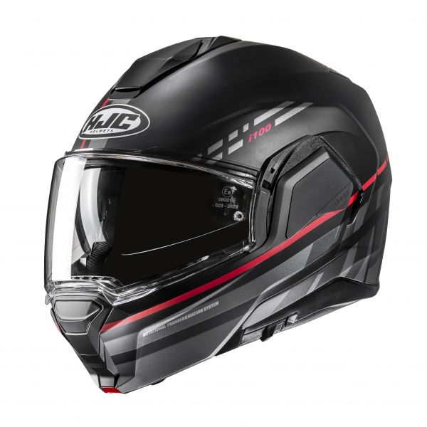 HJC i100 Klapphelm Sysma MC1SF Mattschwarz / Rot / Anthrazit