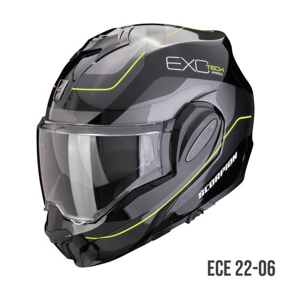 Scorpion Exo-Tech Evo Pro Commuta Schwarz / Silber / Gelb (ECE 22-06)