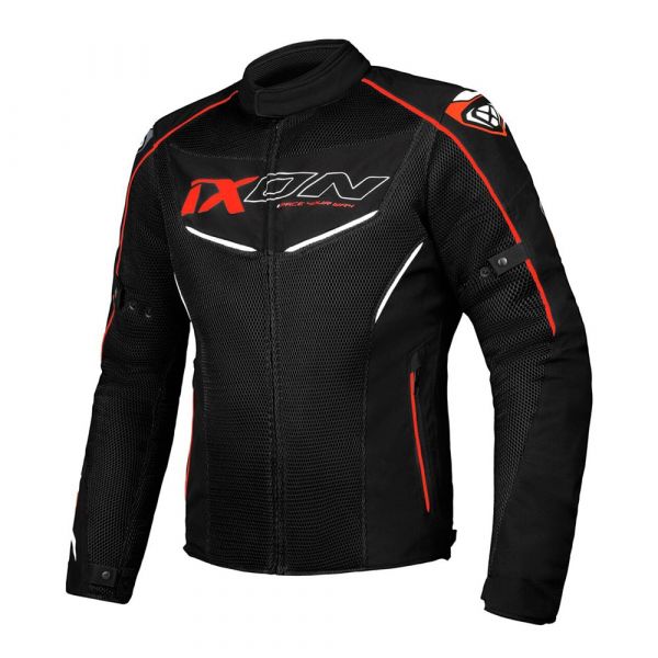 iXON Flicker Textiljacke Schwarz / Weiß / Rot