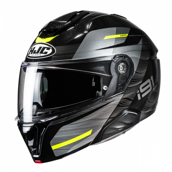 HJC i91 Klapphelm Dusk MC3H Schwarz / Silber / Neongelb