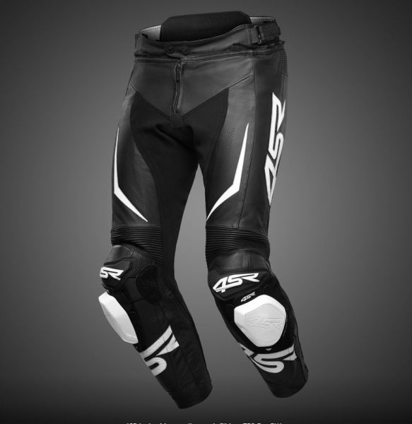 4SR TR 3 Evo BW Motorrad Lederhose Schwarz / Weiß