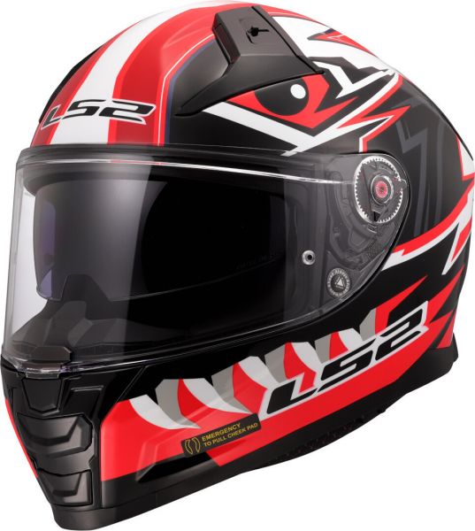 LS2 FF811 Vector II Integralhelm Buntri Schwarz / Rot - ECE 22-06