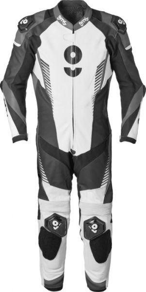 GMS GRC-1 Lederkombi Einteiler Schwarz / Weiß / Grau