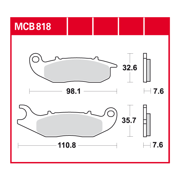 Lucas Scheibenbremsbelag MCB818