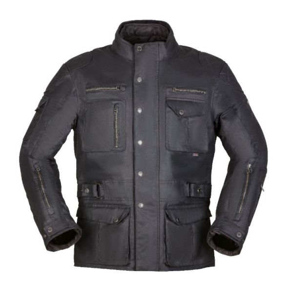 Modeka Matlock Textiljacke Wachsjacke Schwarz