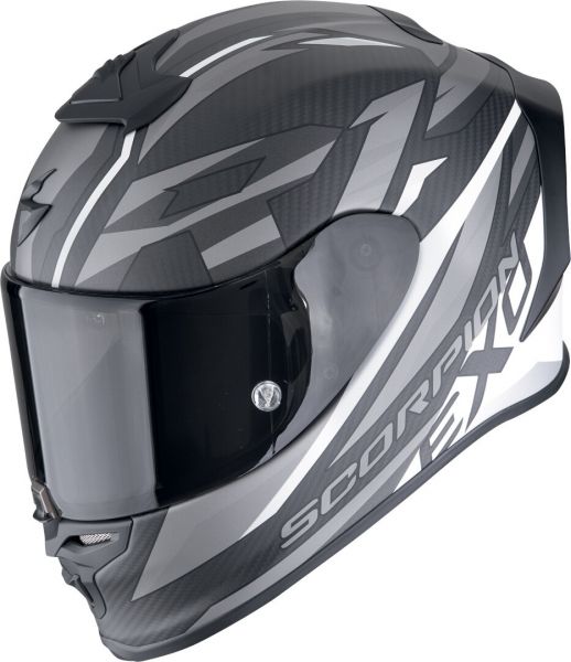 Scorpion Exo-R1 Evo Carbon Air Integralhelm Runner Matt Schwarz / Weiß (ECE 22-06)