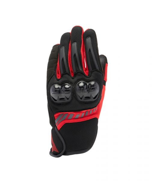 Dainese Mig 3 Air Tex Handschuh Schwarz / Lava Rot