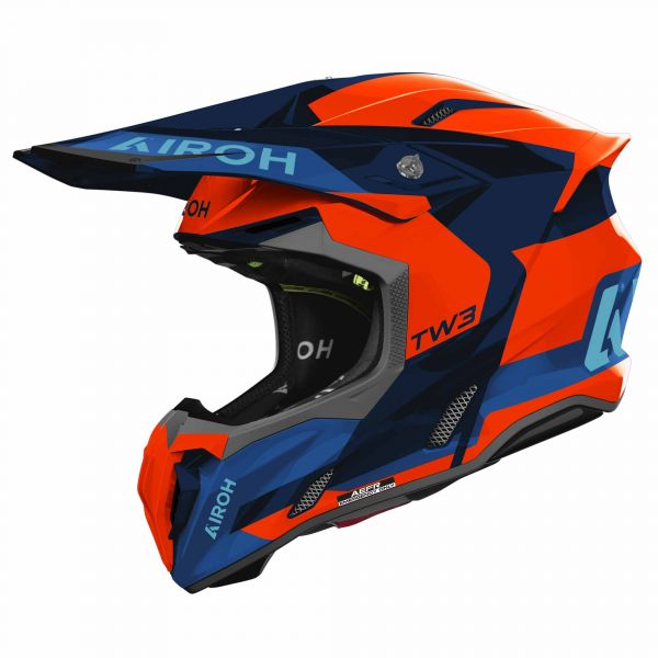 Airoh Twist 3 Crosshelm Fancy Blau / Fluo Orange