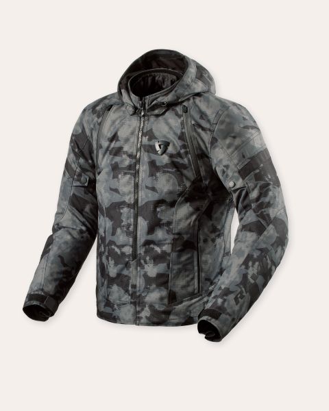 REV'IT! Flare 3 H2O wasserdichte Textiljacke Camo Dunkelgrau
