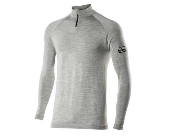 SIXS TS13 Funktionsshirt langarm mit Zip Kragen Grau