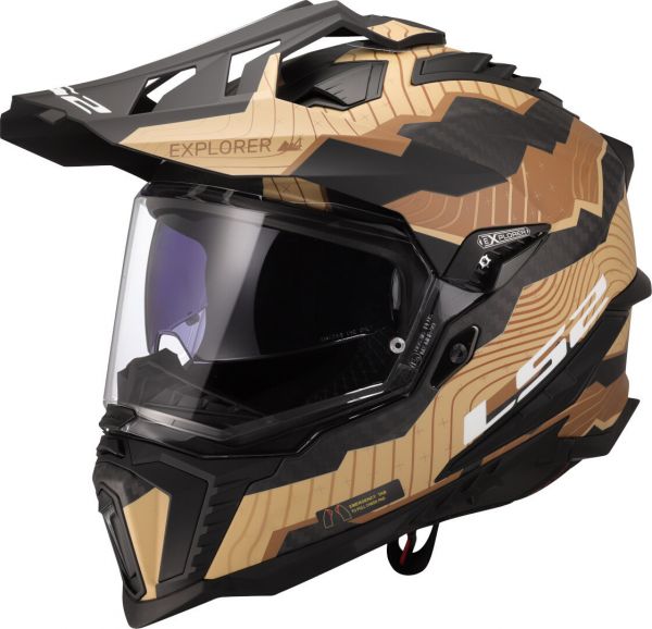 LS2 MX701 Explorer Carbon Crosshelm Trick Matt Braun / Sand - ECE 22-06